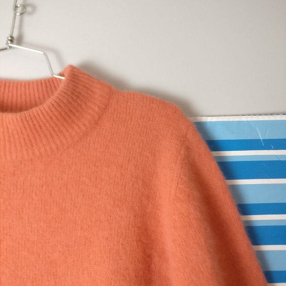 Coral sweater 50% Lambswool 40% Angora blend stretchy Boxy fit cropped Sweater - Picture 5 of 6
